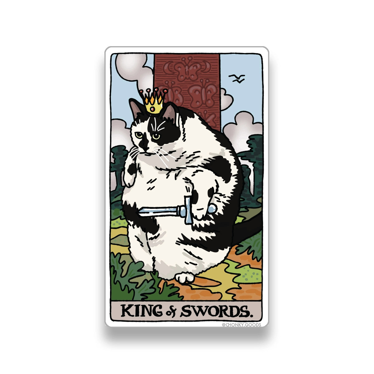 King of Swords Tarot Cat Meme Stickers (Minor Arcana)