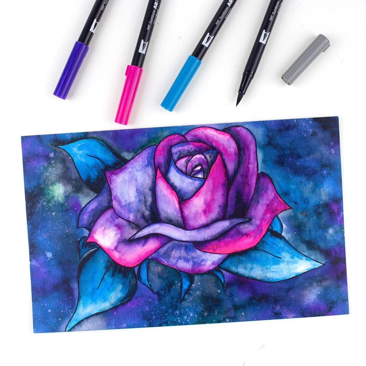 Dual Brush Pen Art Markers Galaxy 6-Pack