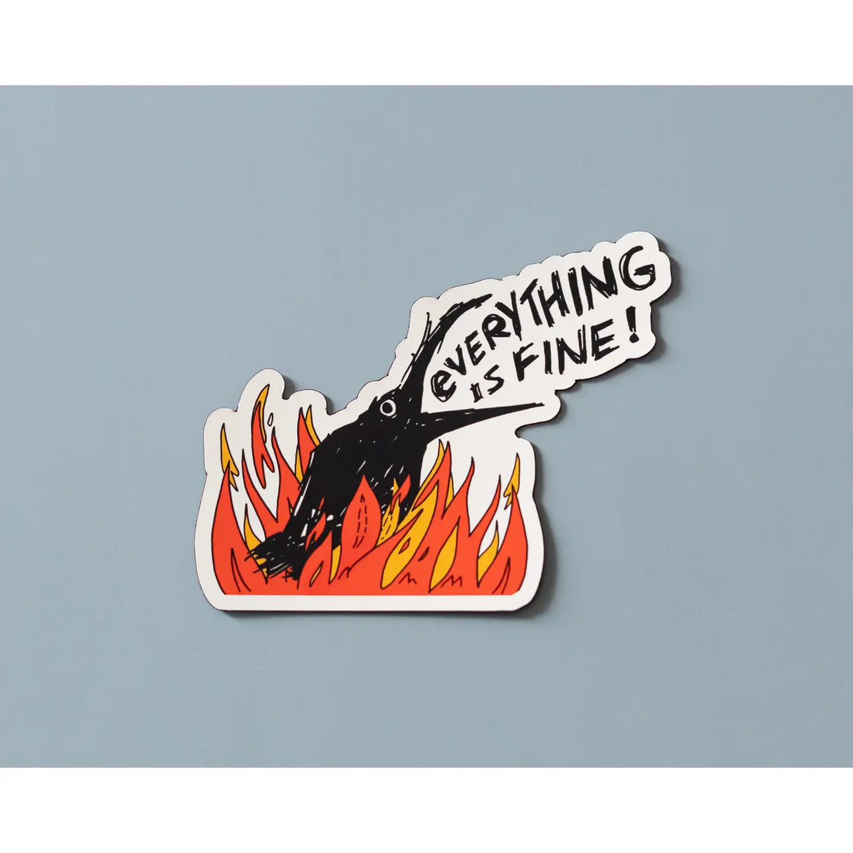 Everything Is Fine Crow Vinyl Sticker
