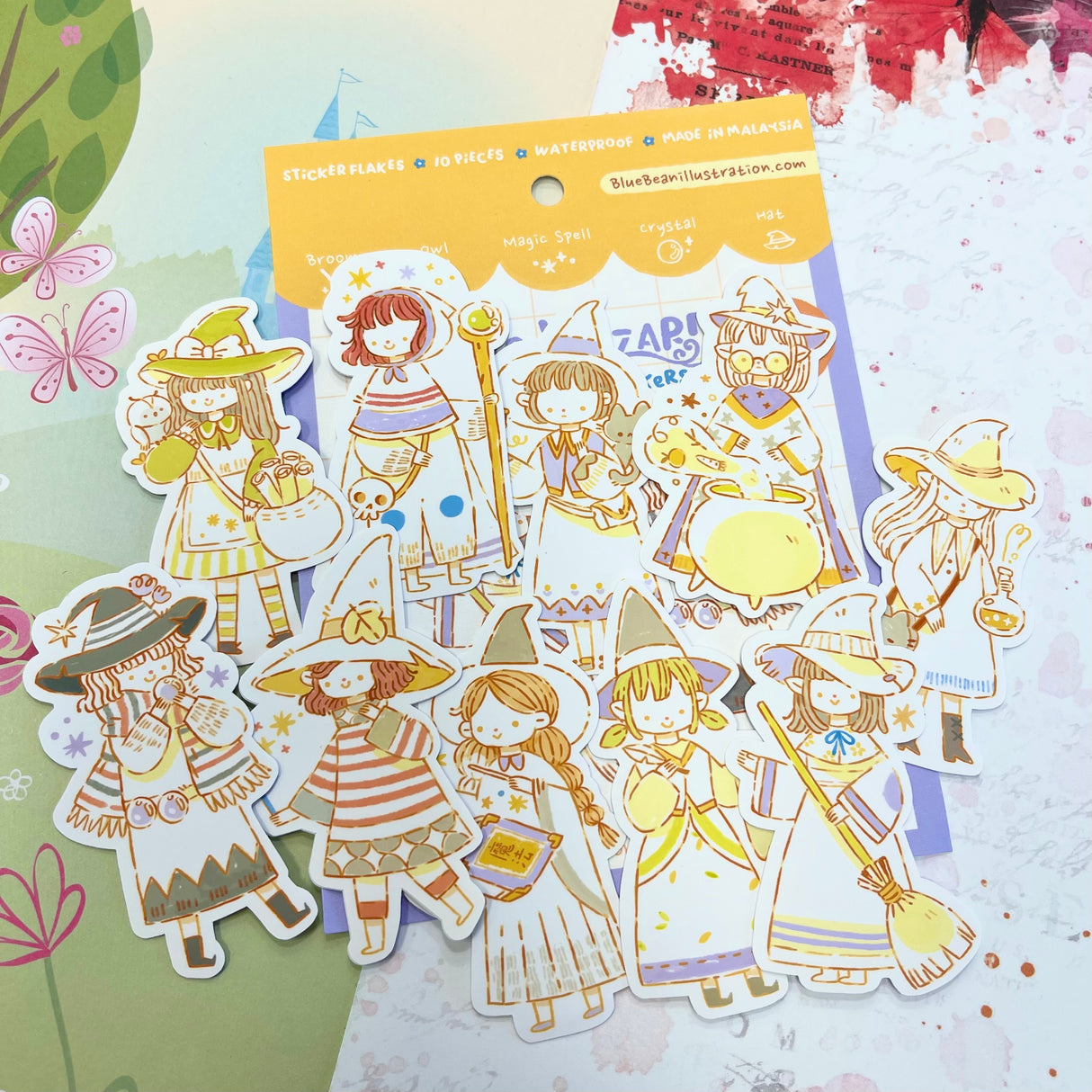 BlueBean Cute Wizard Sticker Pack