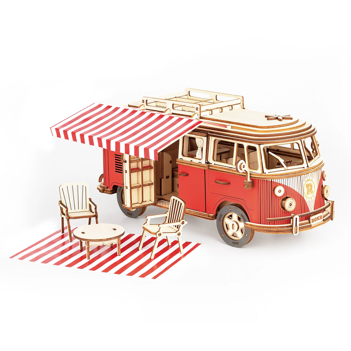 Step back into the groovy days of the 1950s and 60s with this charming replica of the iconic hippie van. This 1:14 scale model captures the spirit of adventure, freedom, and endless road trips. Crafted from precision-cut wood pieces, it’s perfect for puzzle lovers and vintage enthusiasts alike. Enjoy the satisfaction of building this timeless symbol of wanderlust—piece by piece—into a stunning display for your home or office.