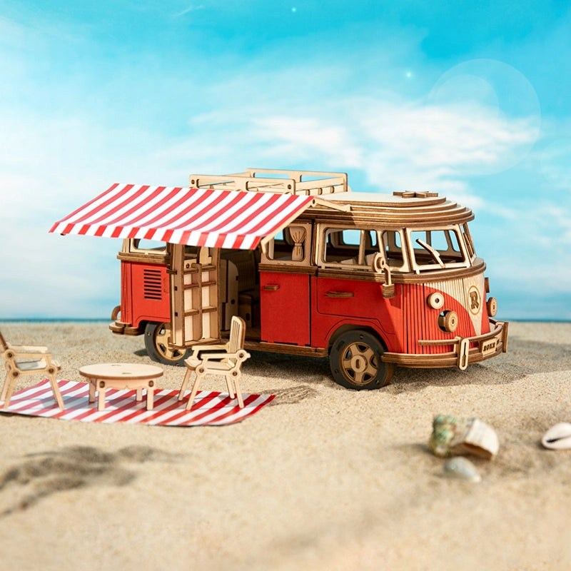 Step back into the groovy days of the 1950s and 60s with this charming replica of the iconic hippie van. This 1:14 scale model captures the spirit of adventure, freedom, and endless road trips. Crafted from precision-cut wood pieces, it’s perfect for puzzle lovers and vintage enthusiasts alike. Enjoy the satisfaction of building this timeless symbol of wanderlust—piece by piece—into a stunning display for your home or office.