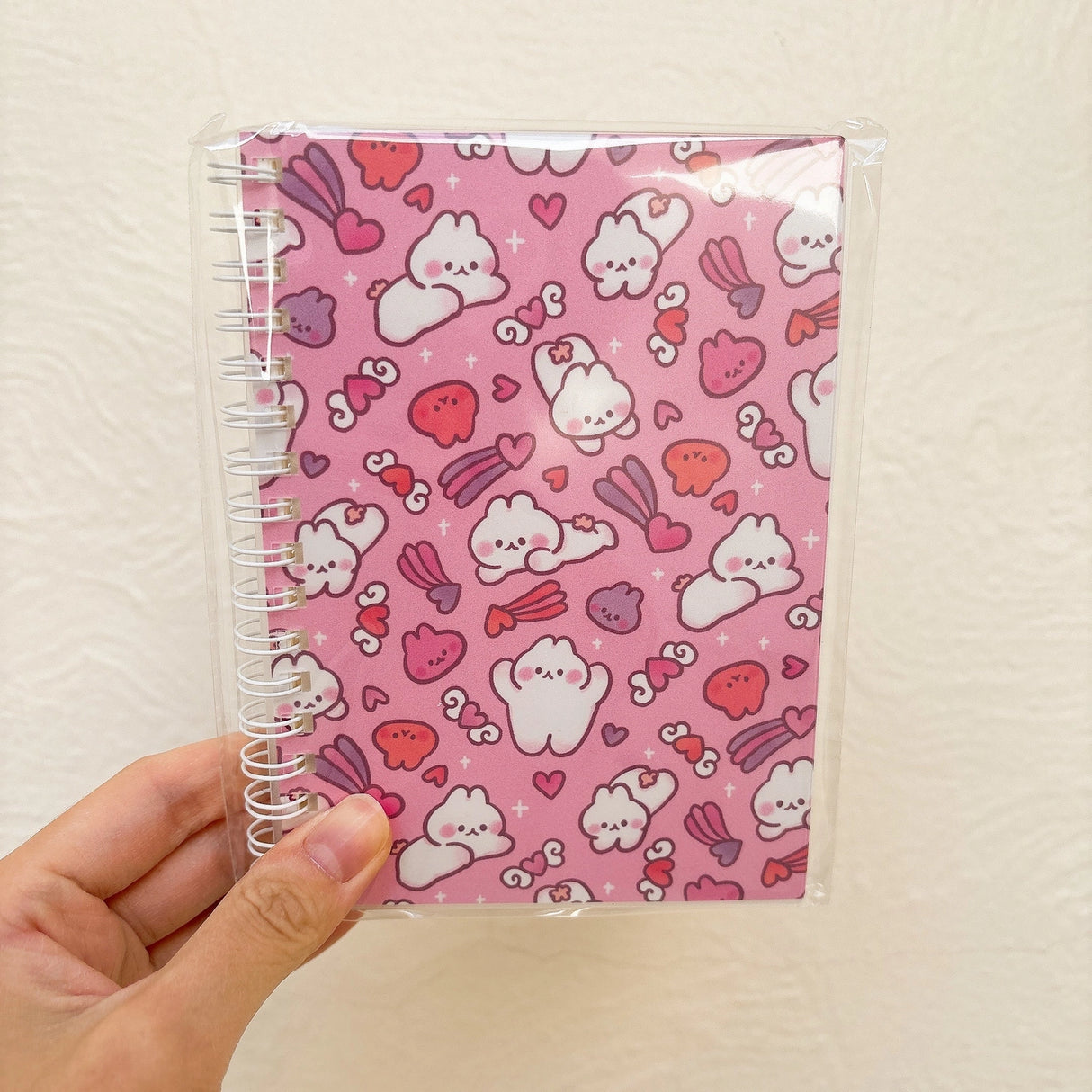 A6 Reusable Sticker Book - Pink Hearts Bunny
