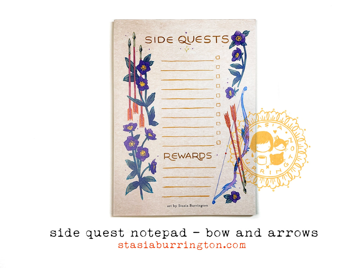 Side Quests Bows and Arrows Notepad