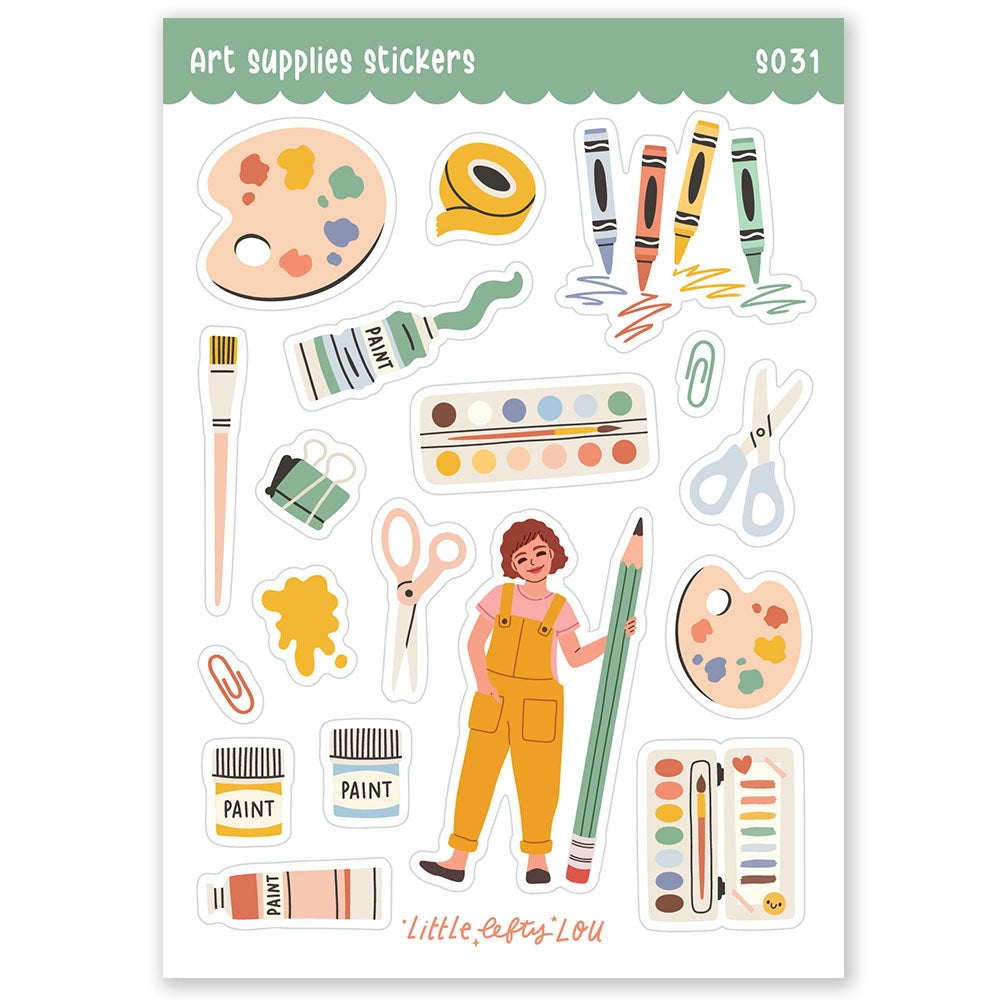 Art Supplies Waterproof Stickers