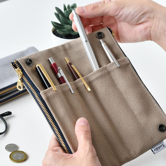 Luddite Canvas Bendy Pen Case - Greige
