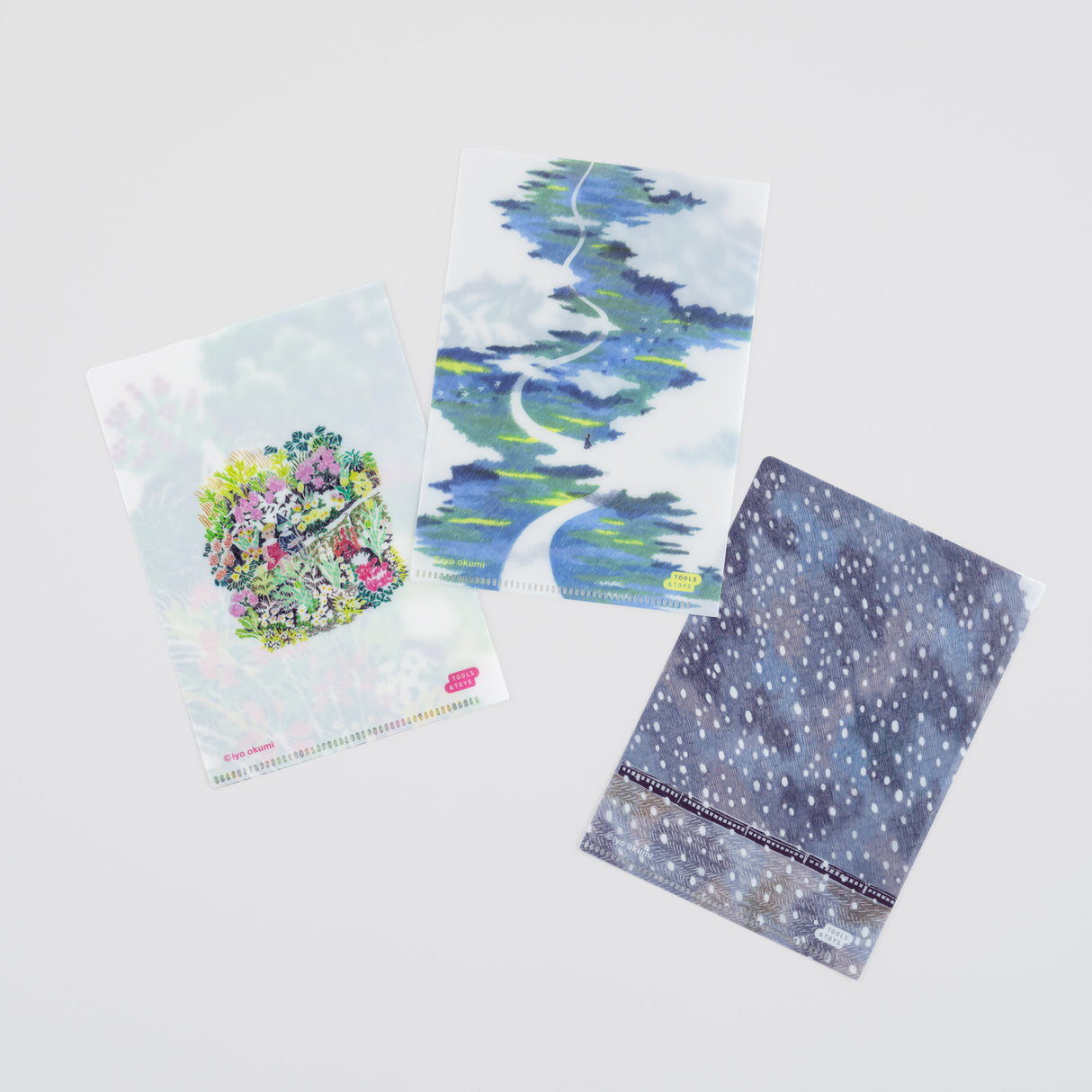 iyo okumi: Juego de 3 carpetas transparentes Hobonichi para tamaño A6 (iyo okumi)