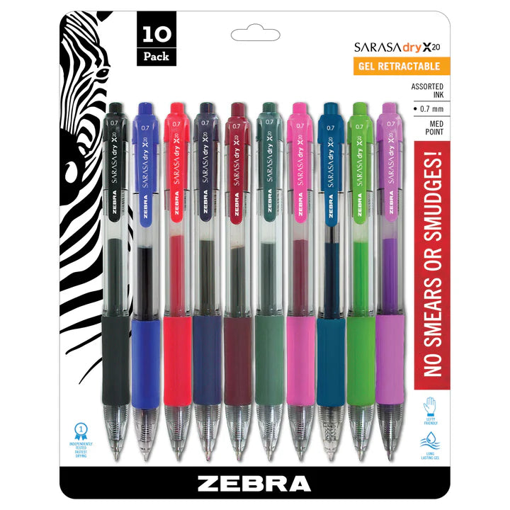 SARASA dry X20 Gel Retractable Pen - 0.7mm - Set of 10