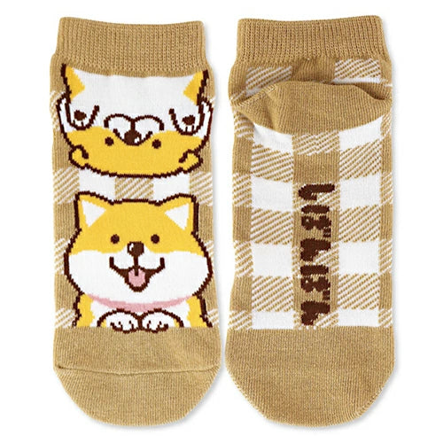 Chibanban and Muchikoro Beige Ankle Socks