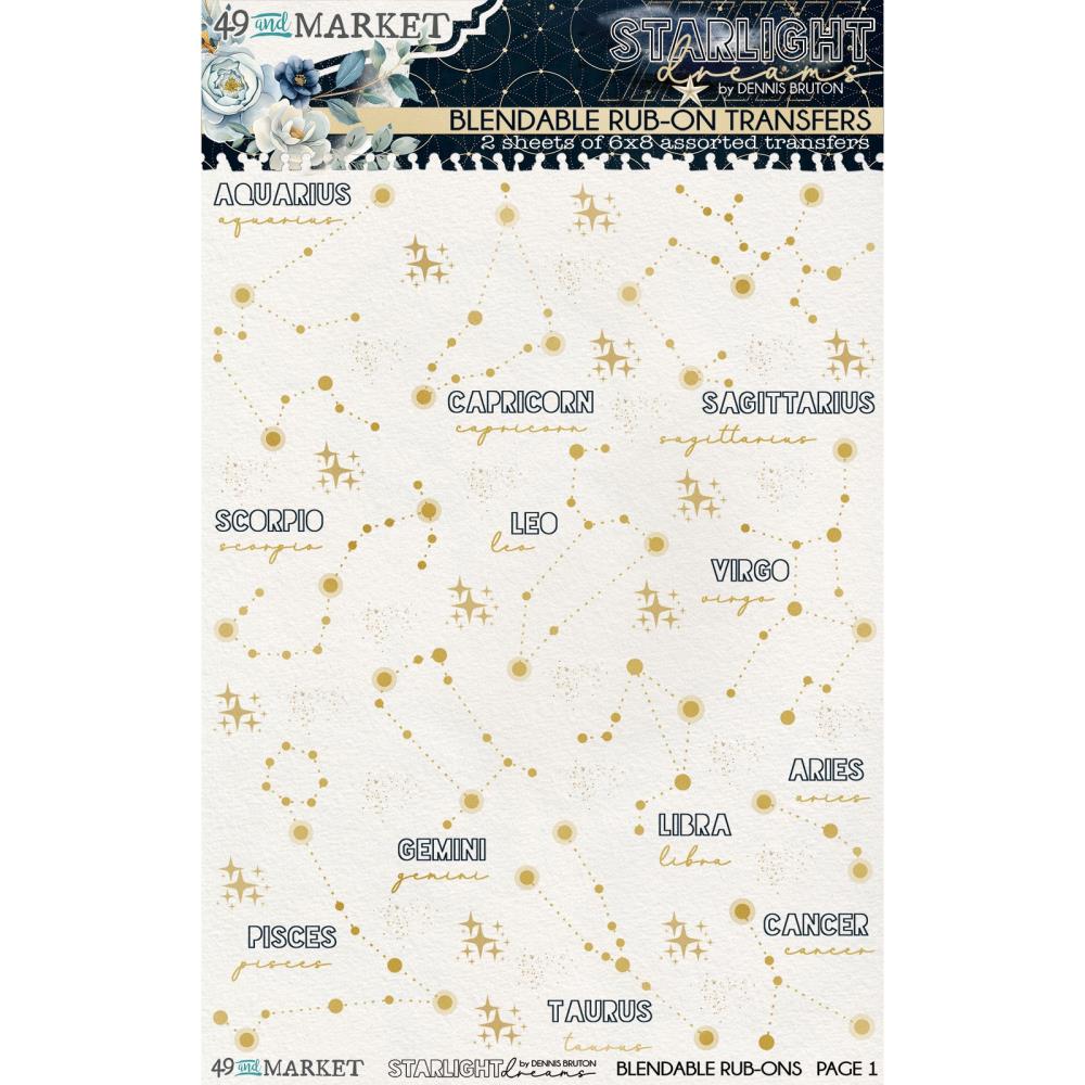 Starlight Dreams Constellation Rub-On Transfer Set 6"X8"