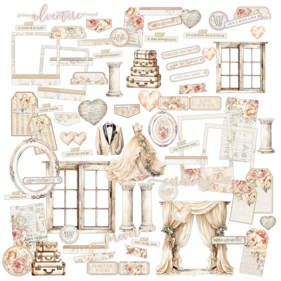 Capture the essence of your special day with our exquisite collection One Perfect Day Die-Cuts. These meticulously crafted shapes, ranging from delicate hearts and elegant frames to whimsical tickets and charming tags, are designed to add a touch of magic to your wedding or any other cherished occasion.