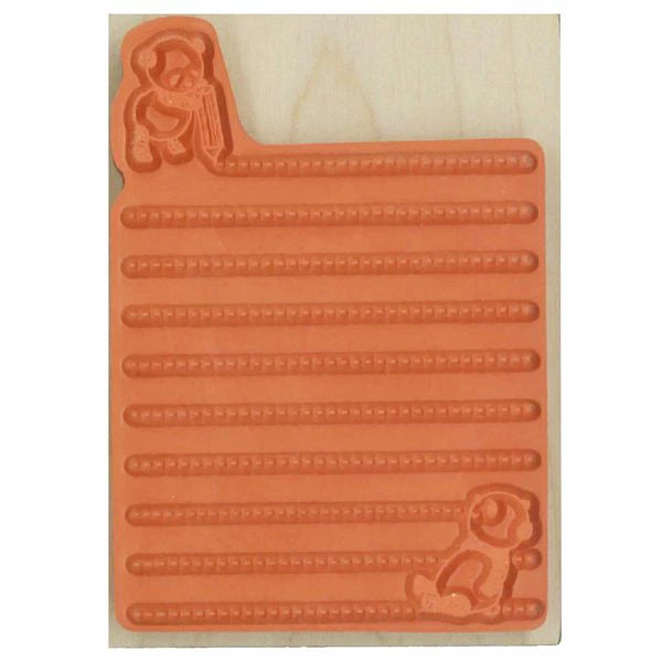 Pandas and Ruled Lines Rubber Stamp