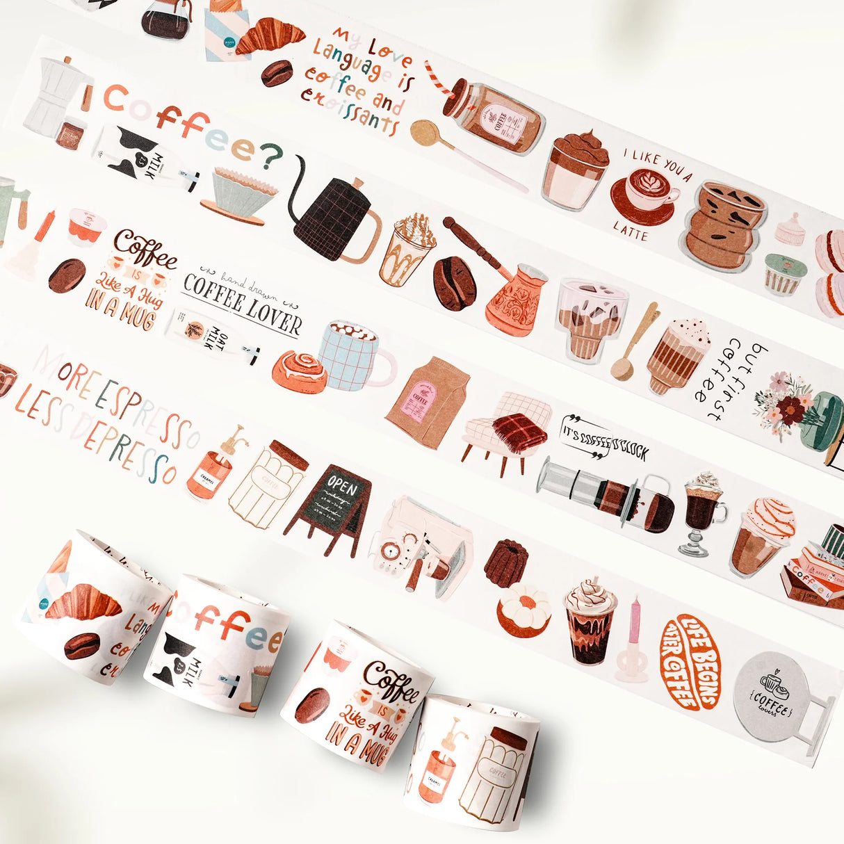 Coffee Washi Tape Sticker Set