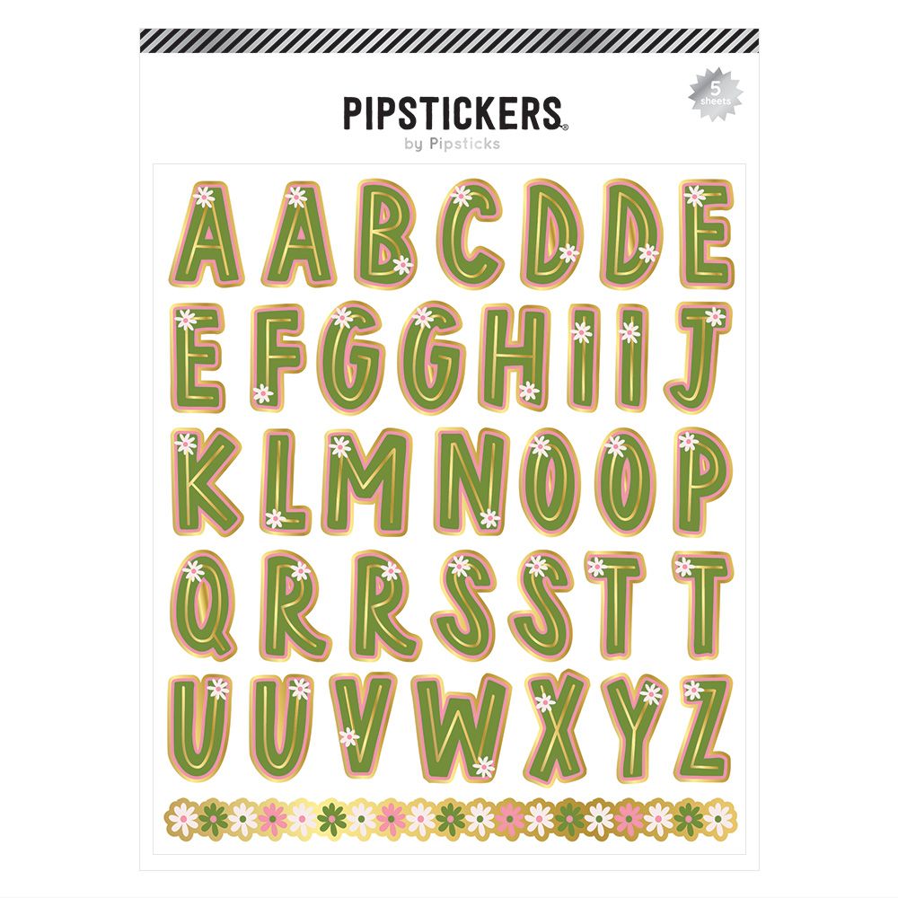 Dainty Daisies Big Alphabet Stickers (5ct)