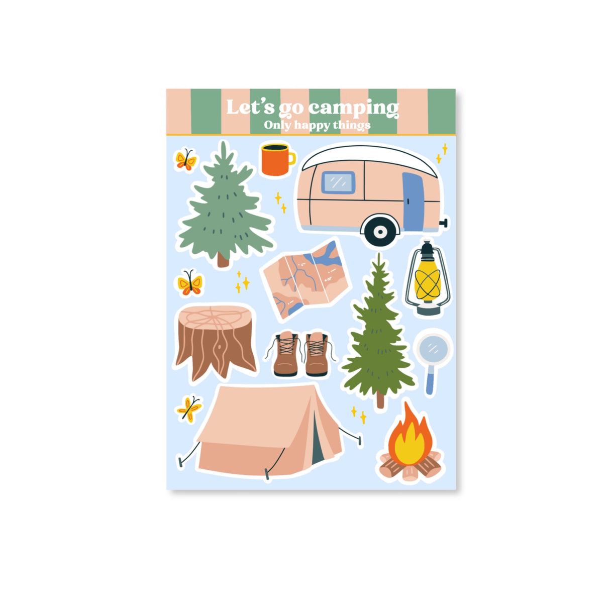 Let's Go Camping A6 Sticker sheet