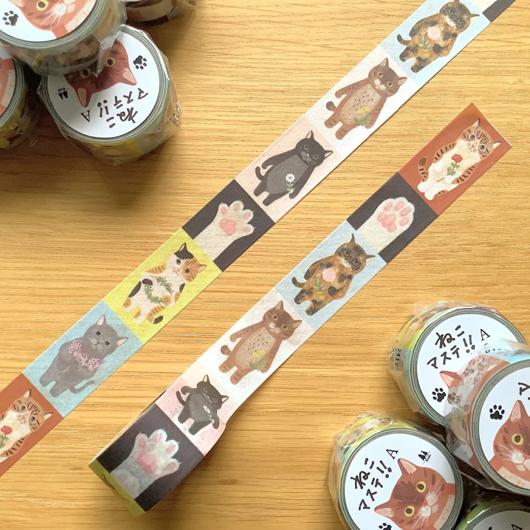 Introducing the first cat in the cat series washi tape by 4legs. This charming washi tape features six adorable cat illustrations paired with playful paw prints, making it a must‑have for cat lovers and stationery fans alike. The color block design lets you use the washi as a full strip or cut it into individual images.
24mm x 7m
Includes 1 roll of washi tape
Made in Japan