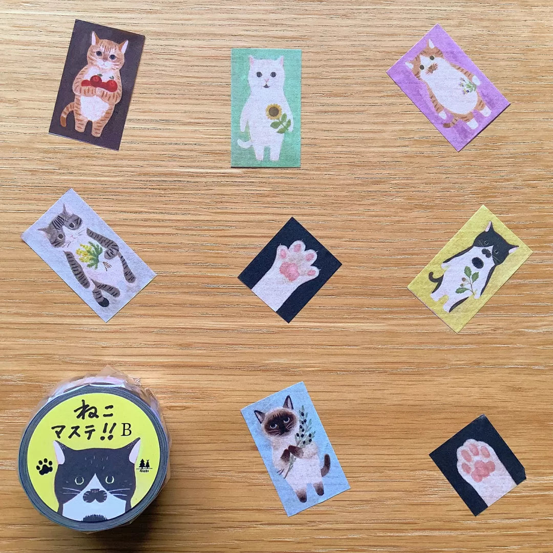 This charming washi tape features six adorable cat illustrations paired with playful paw prints, making it a must‑have for cat lovers and stationery fans alike. The color block design lets you use the washi as a full strip or cut it into individual images.
24mm x 7m
Includes 1 roll of washi tape
Made in Japan
