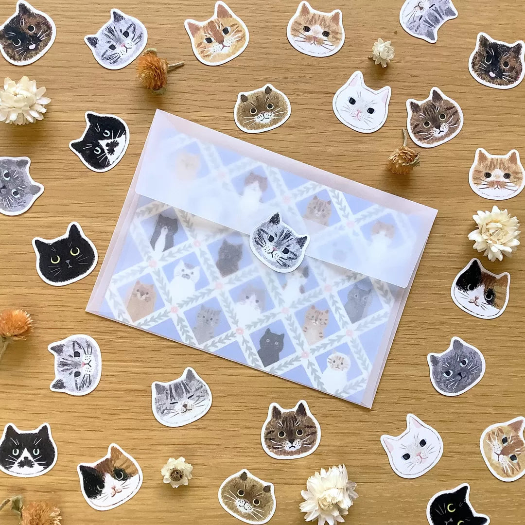 4legs Flake Stickers - Cat Face
We drew the faces of 12 different cats, each with its own unique personality, and turned them into flake stickers. Each comes in two sheets, so please use one, keep one for collection, or maybe give it to someone. Please enjoy.
It comes with a postcard-sized cat illustration paper as a bonus.
24 flake stickers (12 types, 2 sheets each)
1 bonus illustration paper