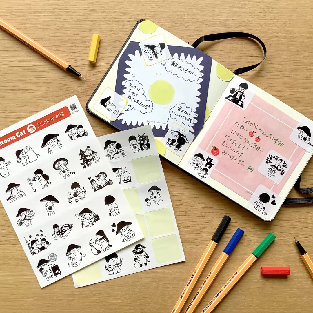 Featuring adorable illustrations inspired by the daily life of mushrooms, this sheet brings a cozy, storybook feel to all your creative projects. These sticker sheets feature 20 different designs!
Size: approx. 3.75in x 4.75in
Contents: 1 sheet