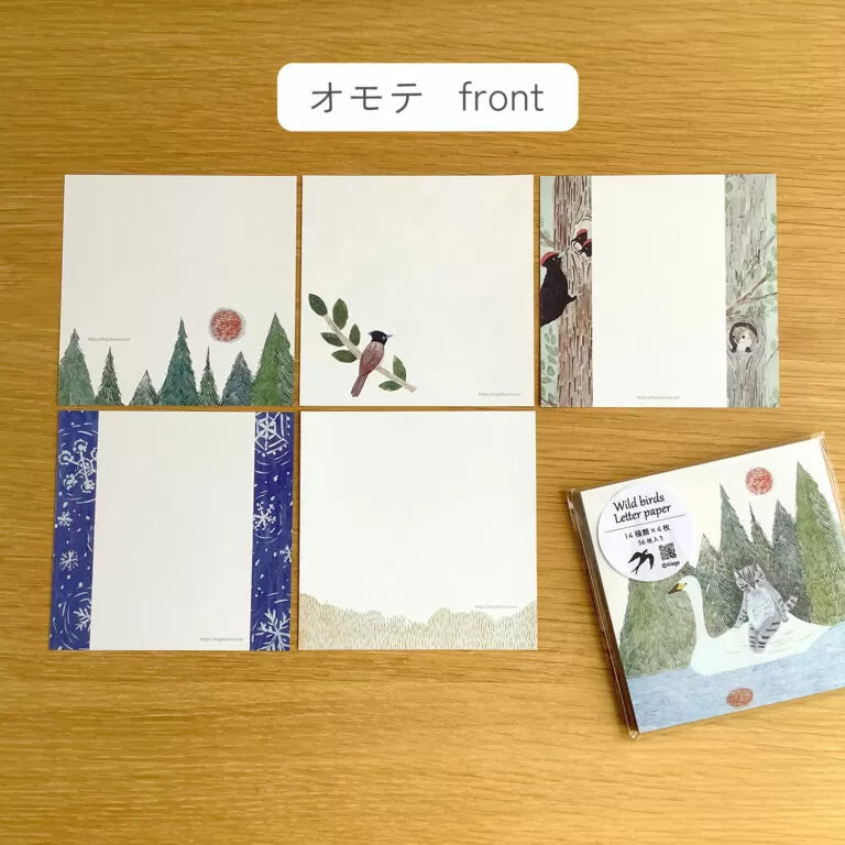 Featuring charming watercolor of wild birds and plants commonly found in Japan from Japanese illustrator 4legs
It is a convenient size that is not too big or too small. Please use it as a communication tool for small thank you and announcements. There are no lines on the front side, so you can use it freely as a shop card or business card with stamps and stickers as well as memos and letters. It is a great gift for people who like paper. The gorgeous and gentle