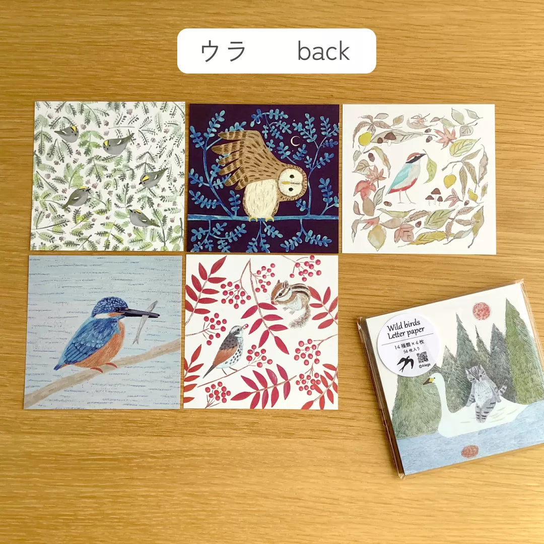 Featuring charming watercolor of wild birds and plants commonly found in Japan from Japanese illustrator 4legs
It is a convenient size that is not too big or too small. Please use it as a communication tool for small thank you and announcements. There are no lines on the front side, so you can use it freely as a shop card or business card with stamps and stickers as well as memos and letters. It is a great gift for people who like paper. The gorgeous and gentle