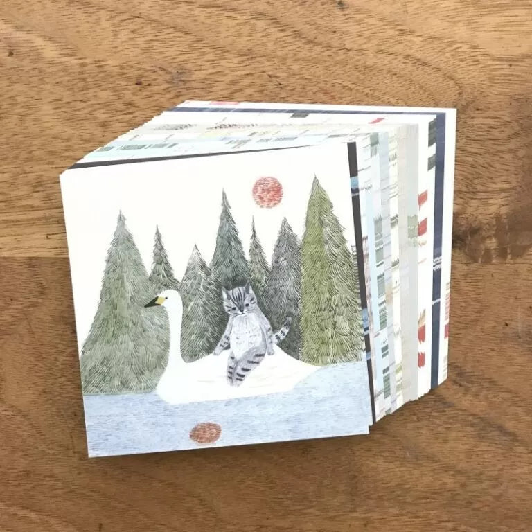 Featuring charming watercolor of wild birds and plants commonly found in Japan from Japanese illustrator 4legs
It is a convenient size that is not too big or too small. Please use it as a communication tool for small thank you and announcements. There are no lines on the front side, so you can use it freely as a shop card or business card with stamps and stickers as well as memos and letters. It is a great gift for people who like paper. The gorgeous and gentle