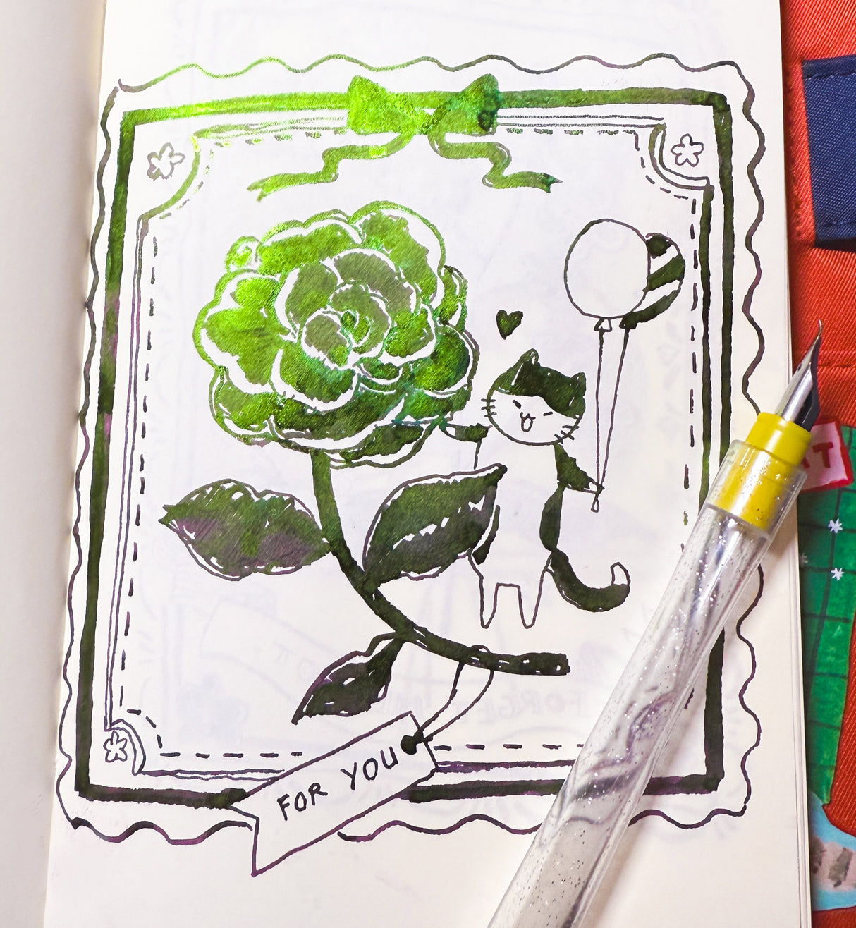 Let's Doodle with Sailor Fude Dip Pen with Elda The