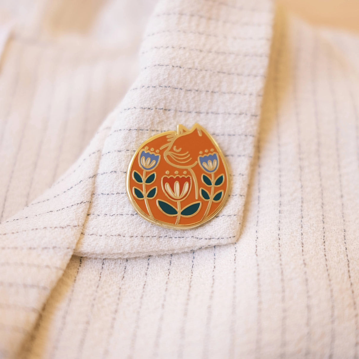 Cat Nap (Orange) Enamel Pin