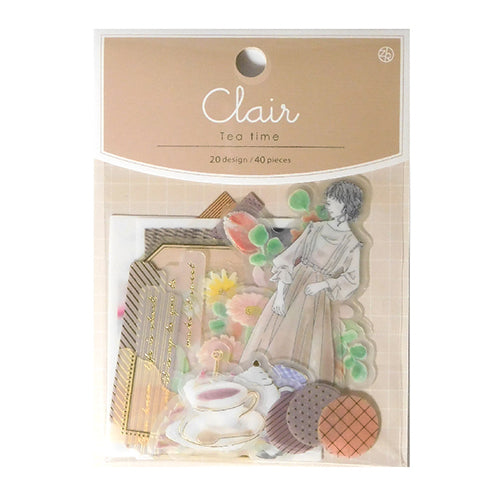 Girl Clair Tea Time Clear Flake Sticker