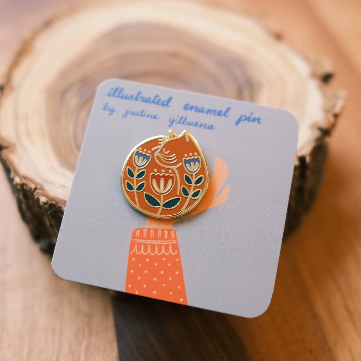 Cat Nap (Orange) Enamel Pin