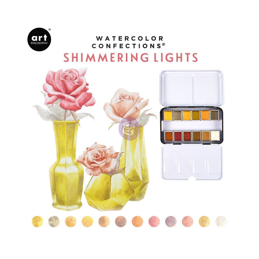 Prima Watercolor Pan - Shimmering Lights 12 colors