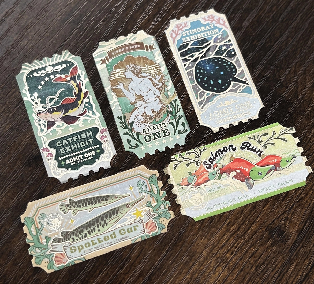 Pegushi Washi Tape - Gold Foil Fresh Water Ticket