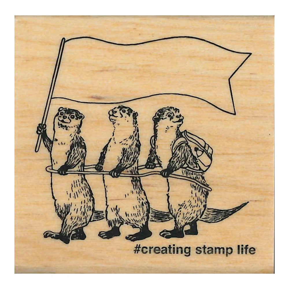 Asian Small-clawed Otter Rubber Stamp