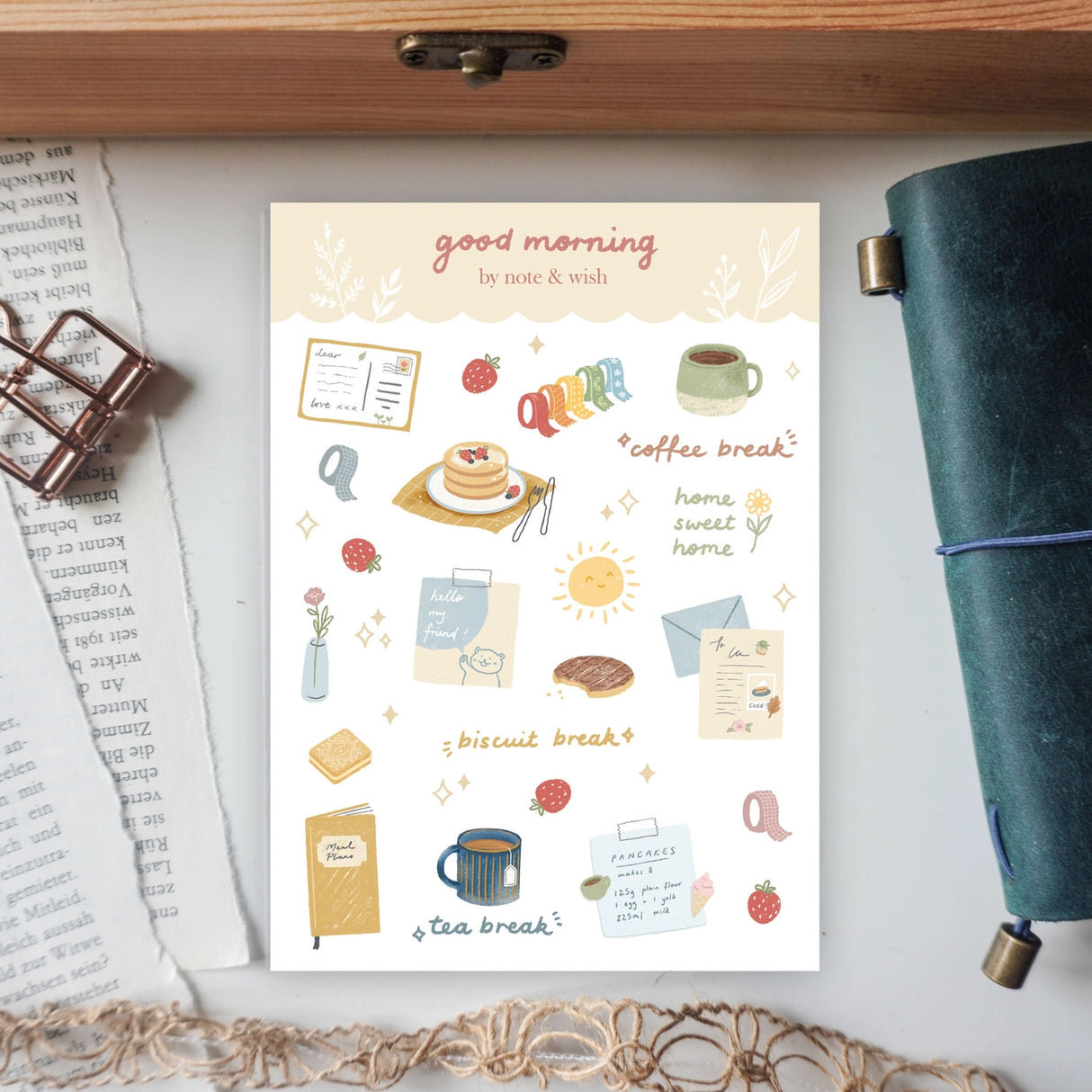 Note & Wish Good Morning Washi Paper Sticker Sheet