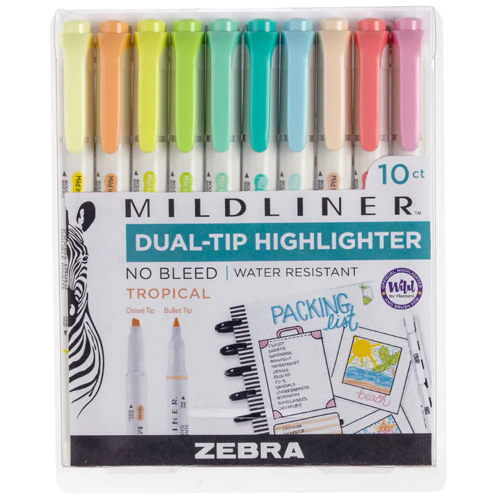 Zebra Mildliner Dual-Tip Highlighter 10-Pack - Tropical