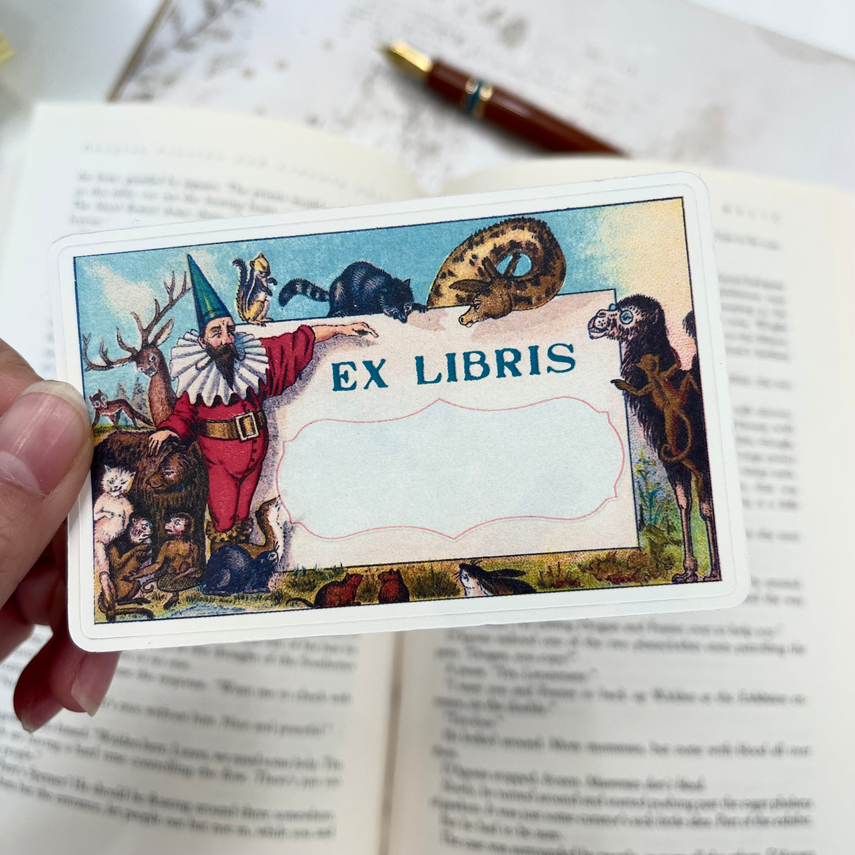 Animal Gnome Bookplate Sticker