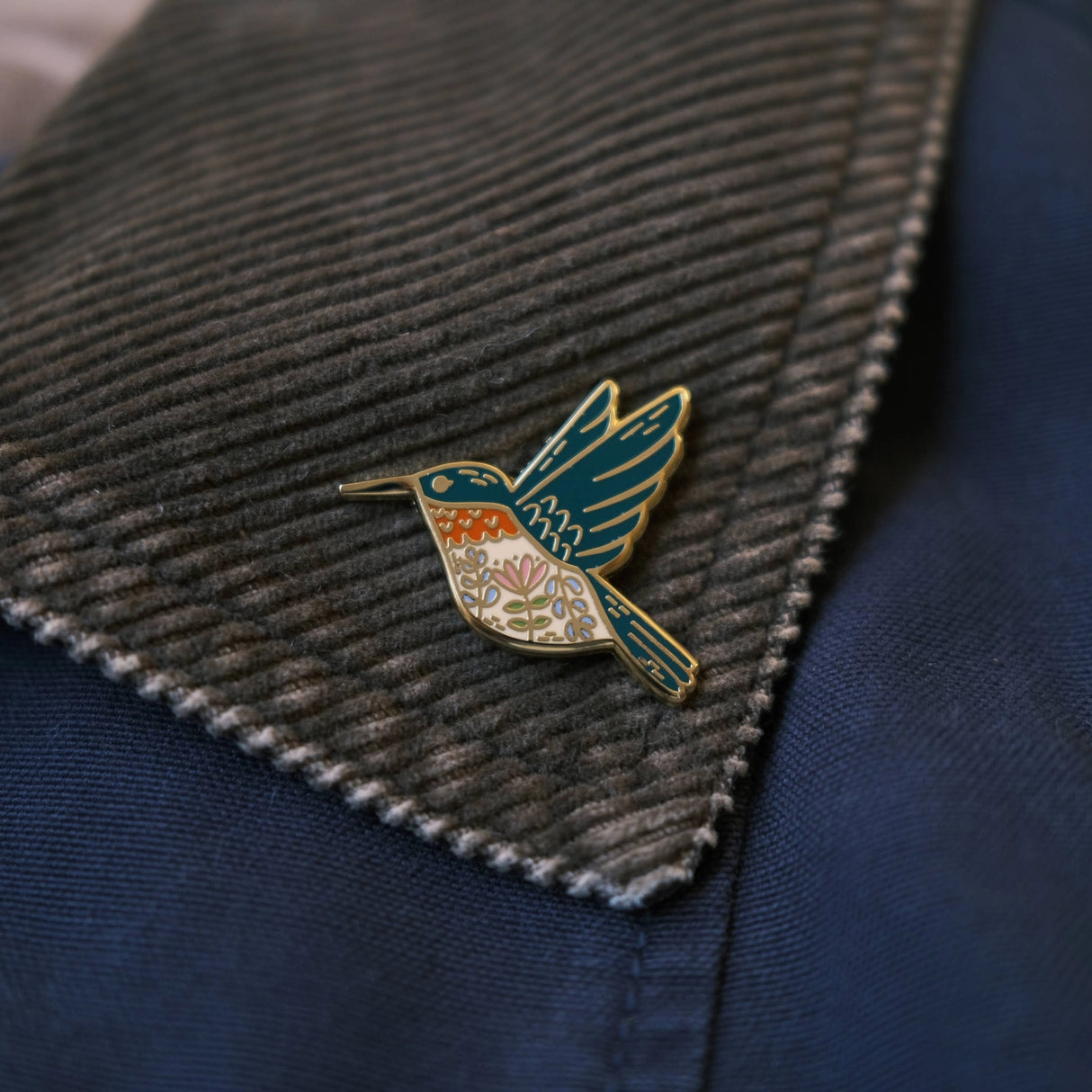 Hummingbird (Green) Enamel Pin
