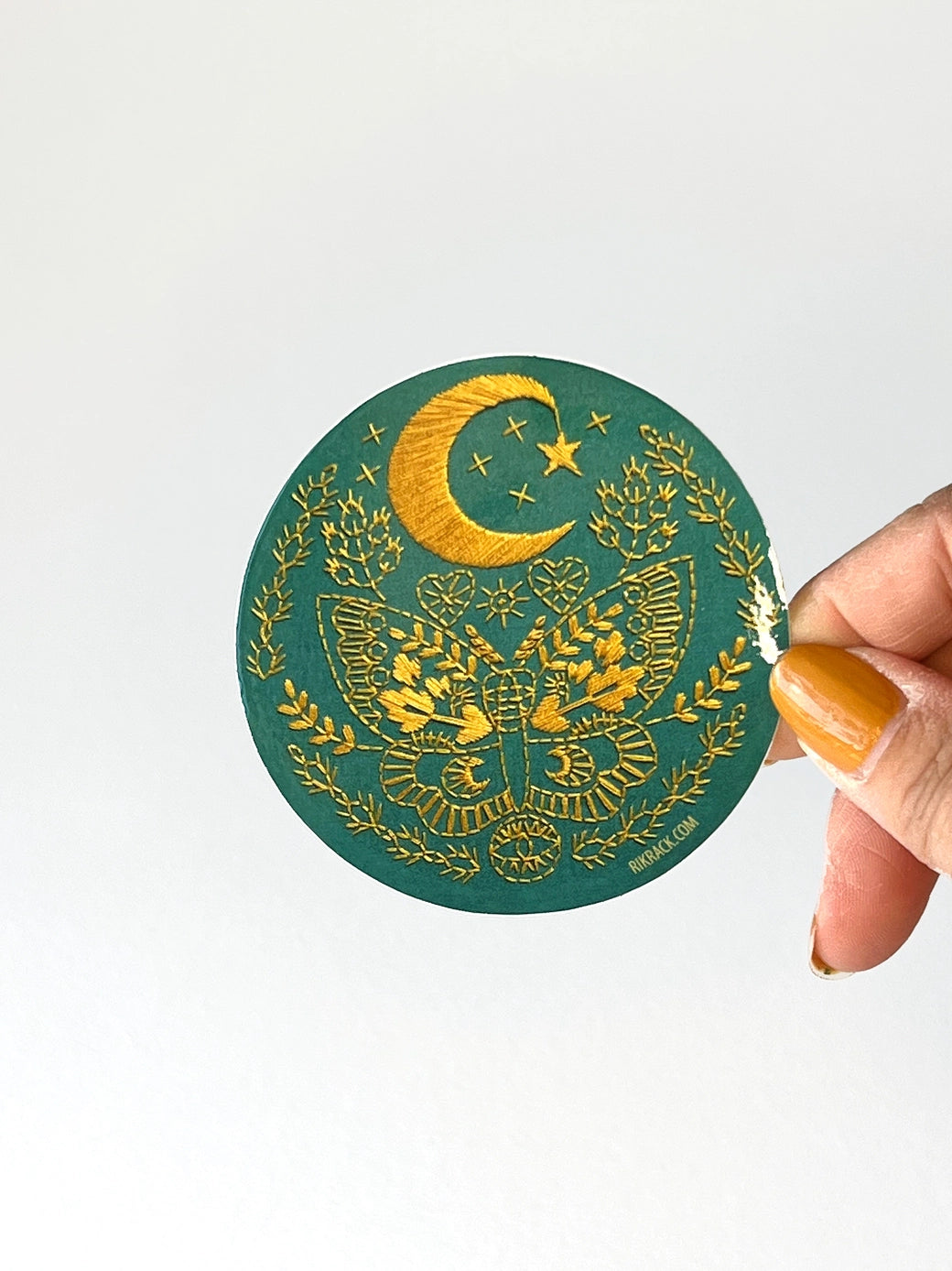 Lunar Moth 3" Vinyl Circle Sticker