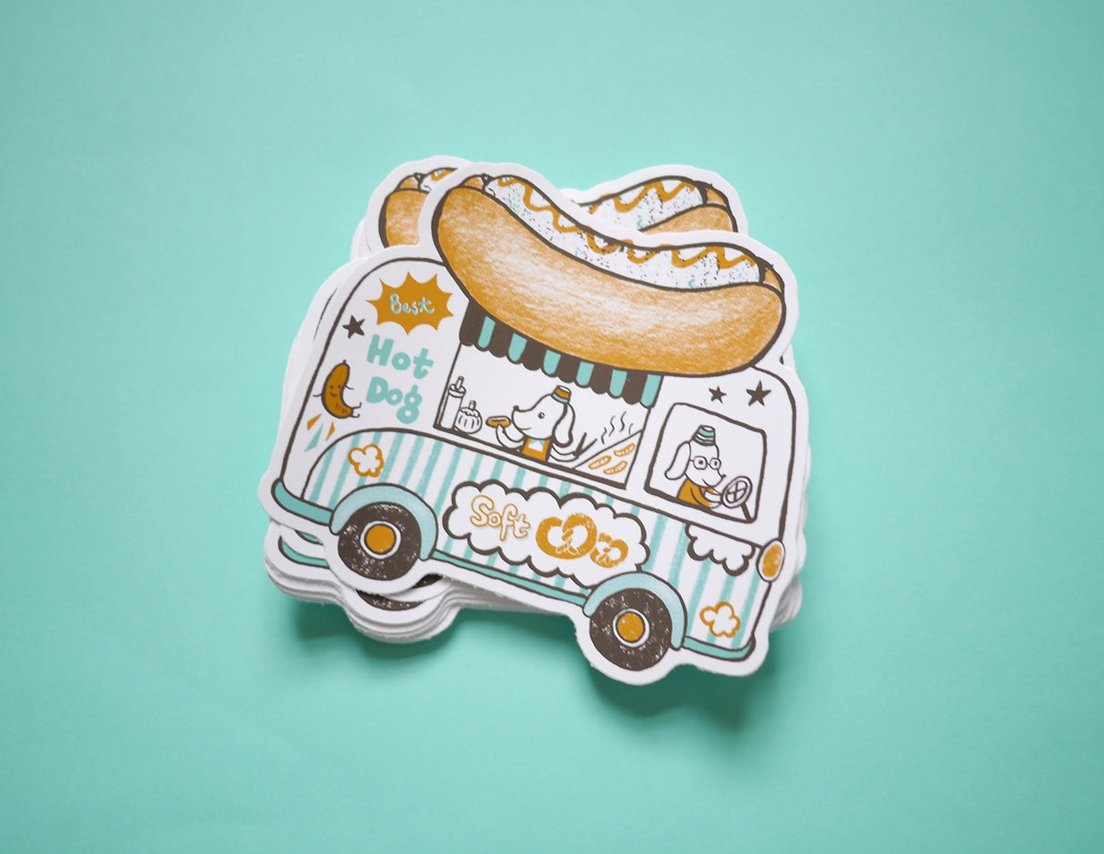 Bel’s Art World Vinyl Sticker - Hot Dog Truck