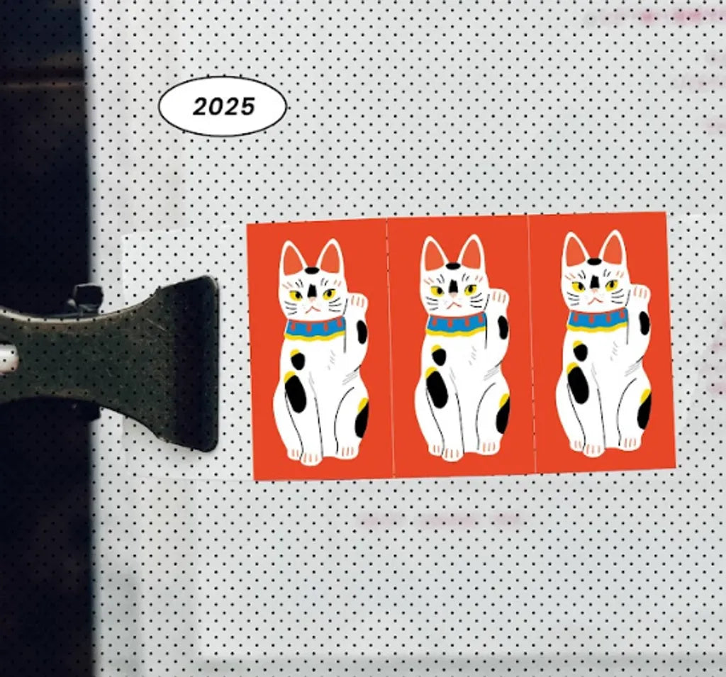 Mini Label Sticker Roll - Beckoning Cat