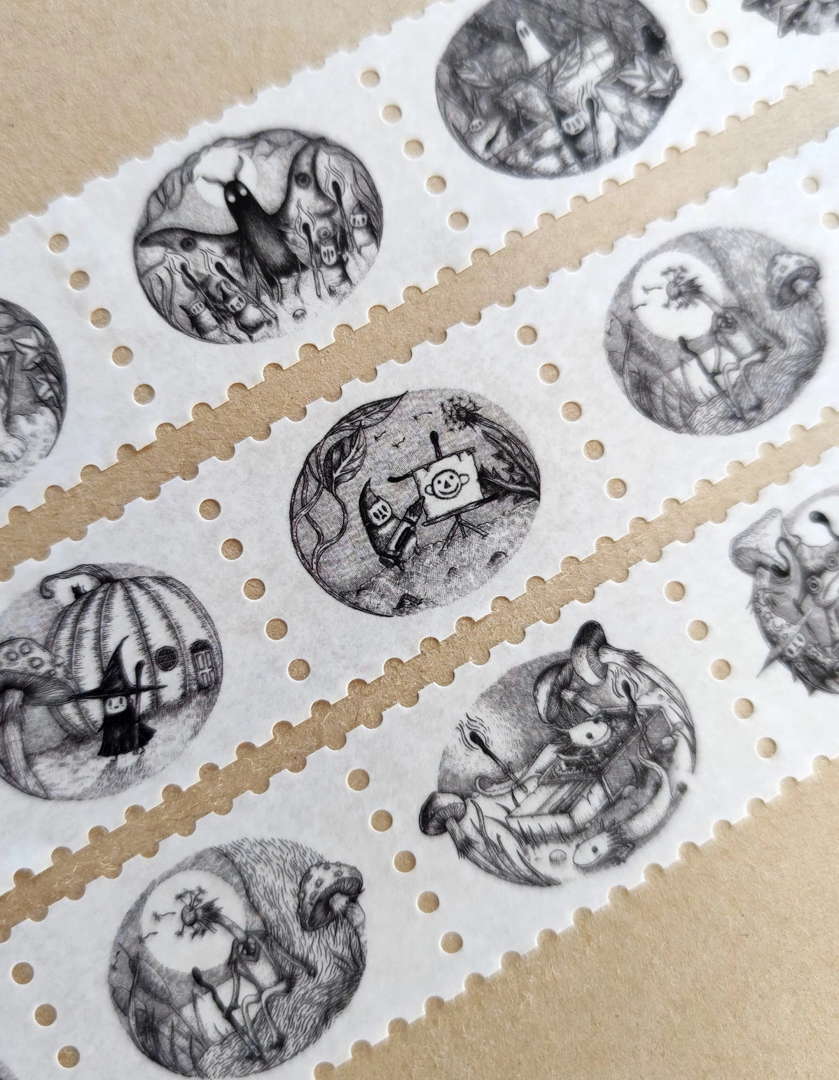 Jon Turner Illustration - Matchsticks Miniatures Fantasy Art Stamp Washi Tape