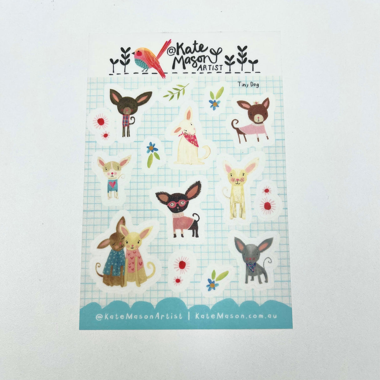 Kate Mason Sticker Sheet - Tiny Dog