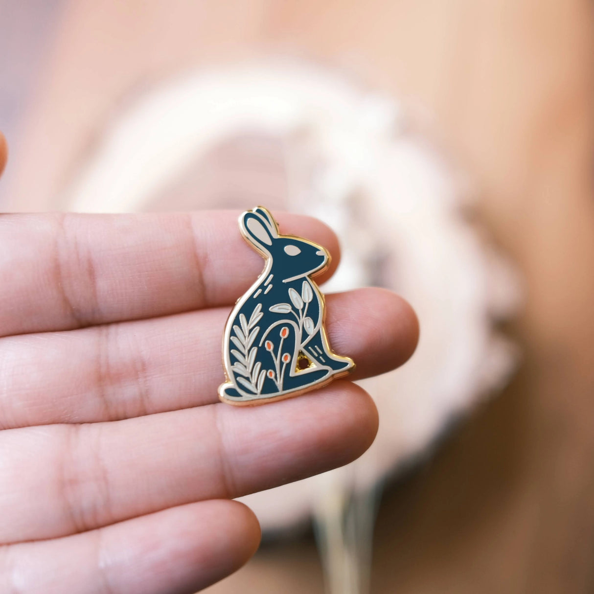 Rabbit Rosemary and Sage Enamel Pin