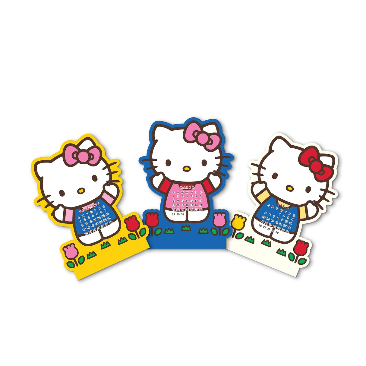 2026 Hello Kitty Playful Pink Mini Desk Calendar with Wood