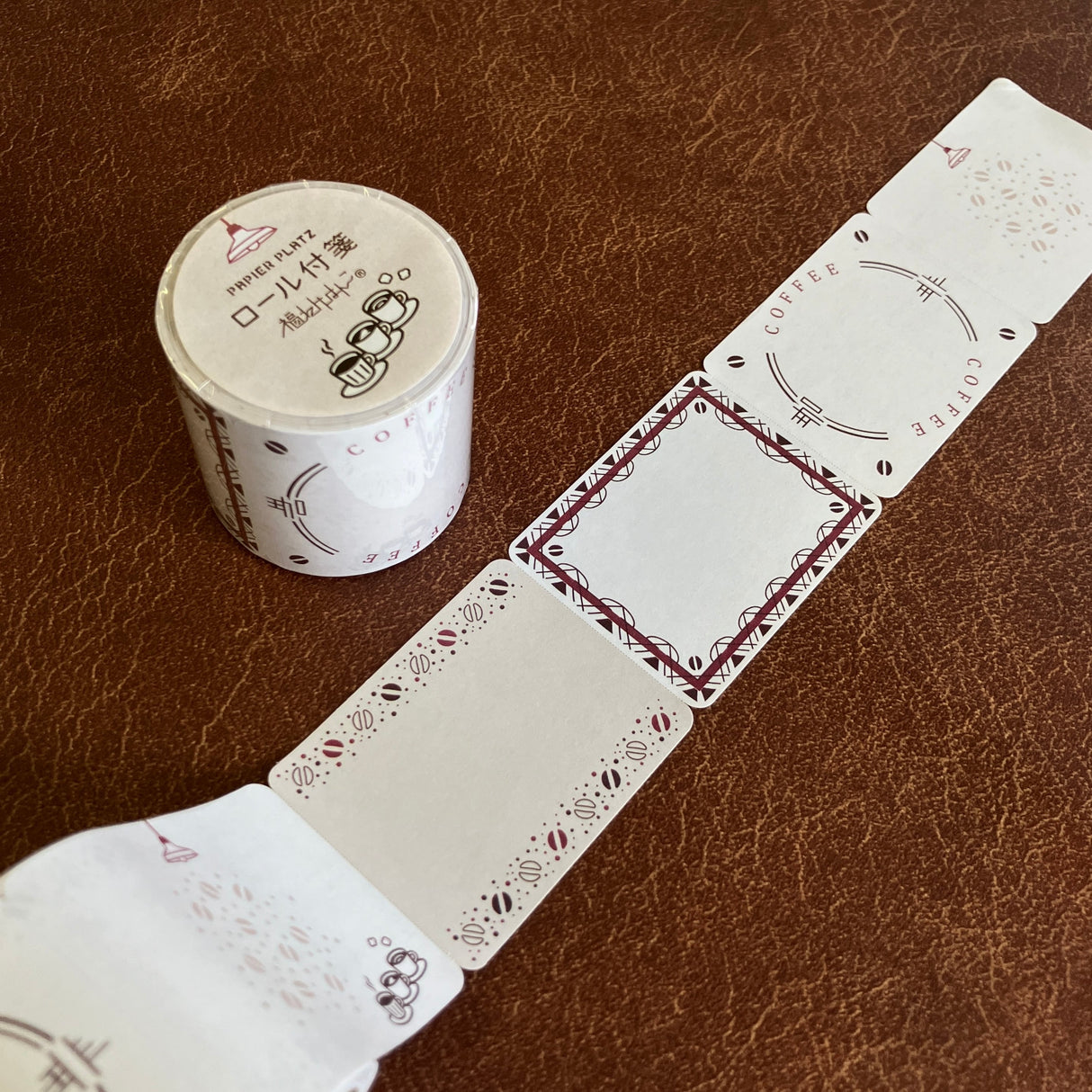 Papier Platz x Fukuwake Hanko Sticky Notes Roll - Coffee and Cups