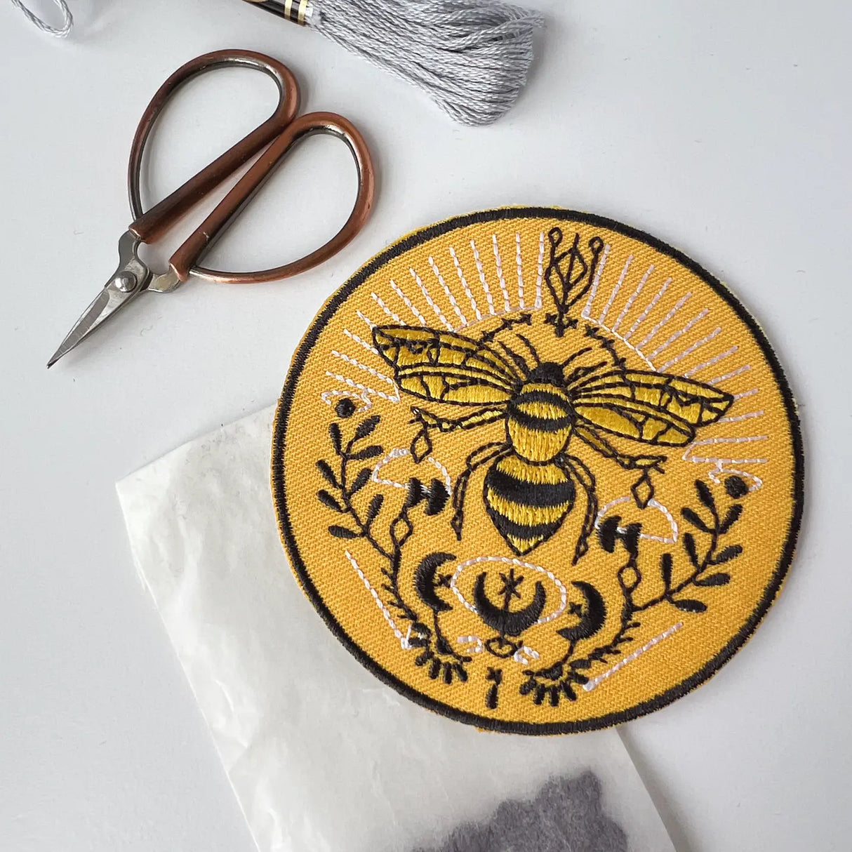 Bee Embroidery Sticker Patch