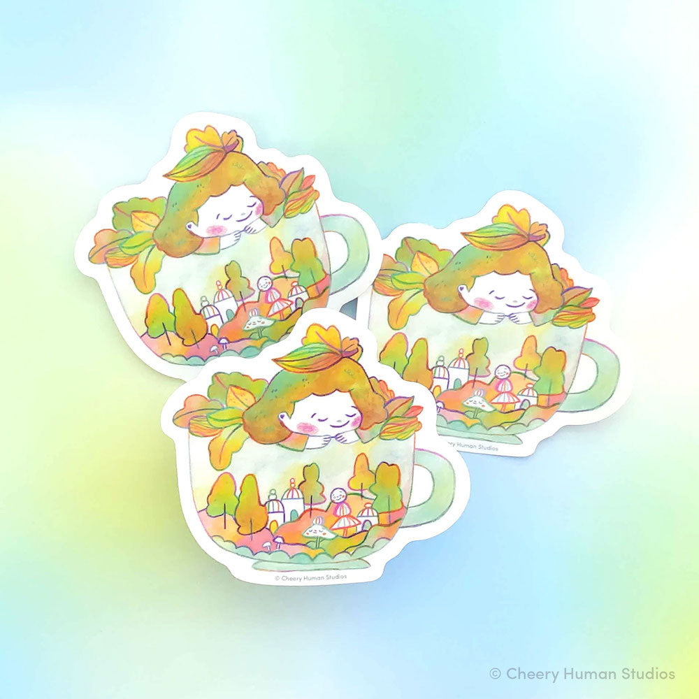 Teacup Daydreams Vinyl Sticker