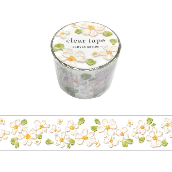 Canvas White Flower Clear PET Tape