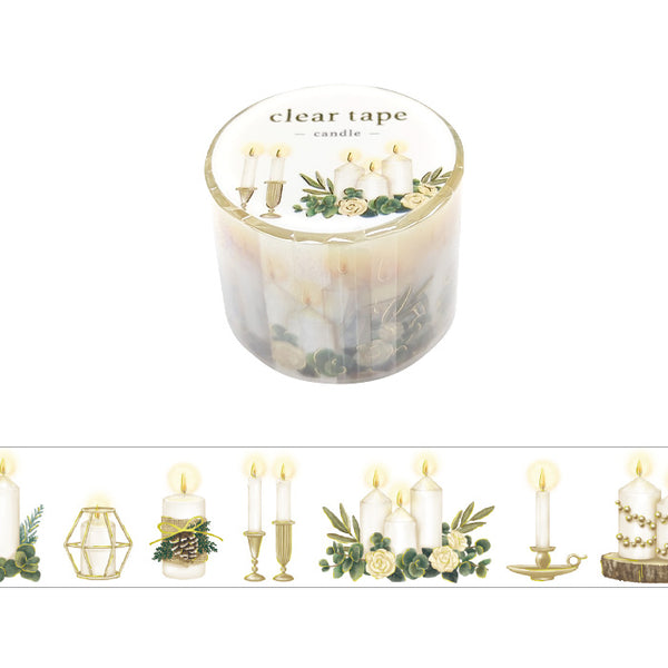 Christmas Decor Candles Clear PET Washi Tape Gold Foil Mind Wave