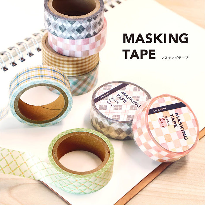 Cinta washi con estampado de cuadros escoceses
